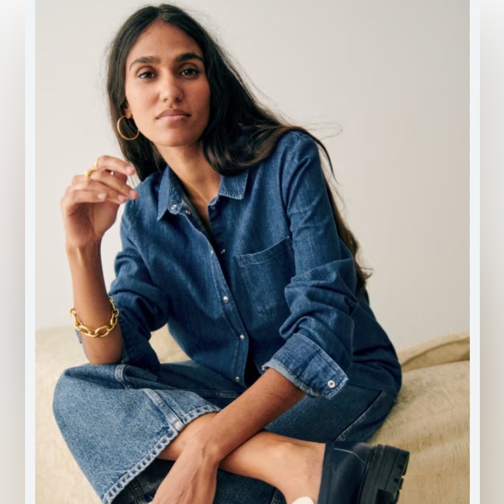 🇫🇷Sezane denim blue tomboy xs/34